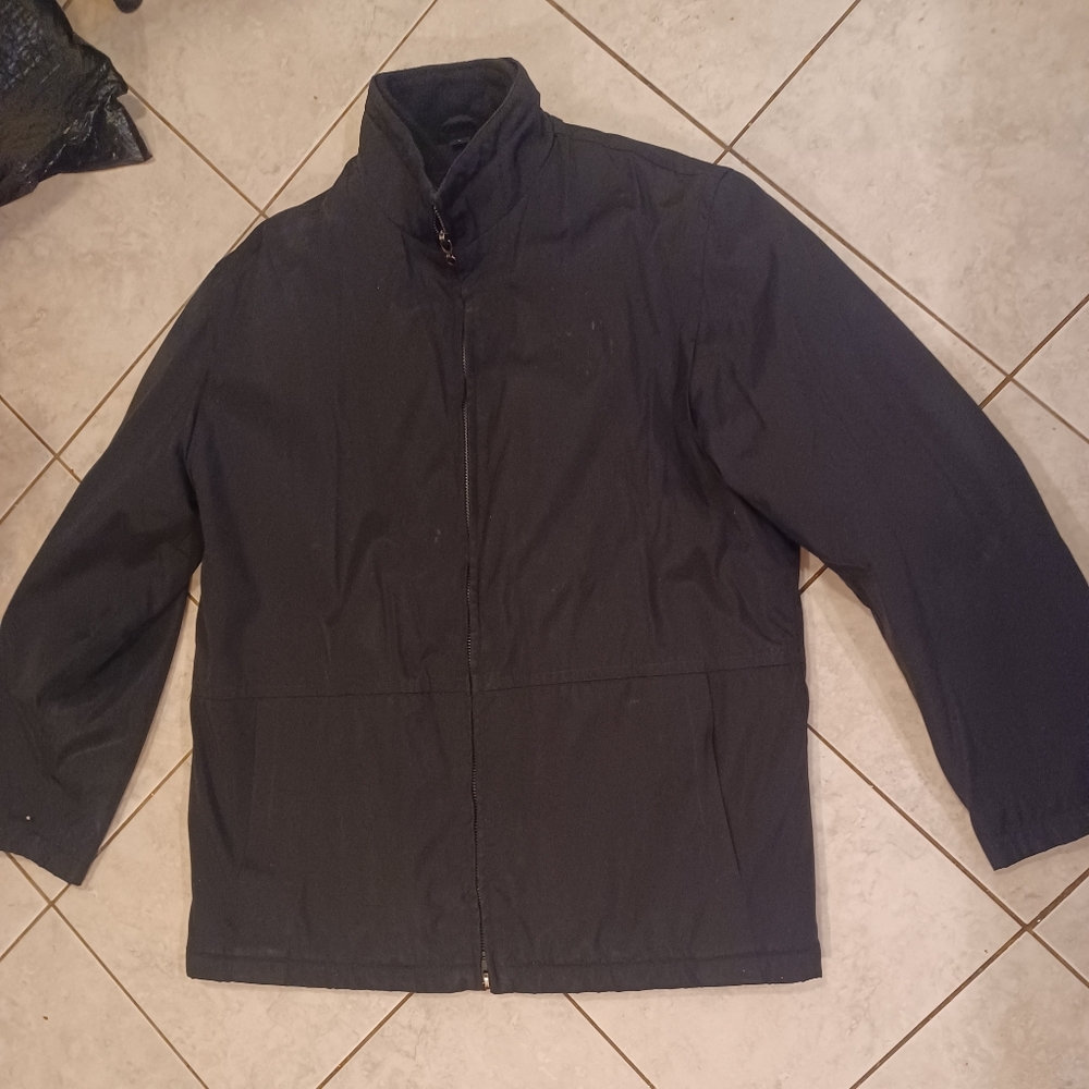 Barneys new york fleece lined Polyester zip up jacket sz.large